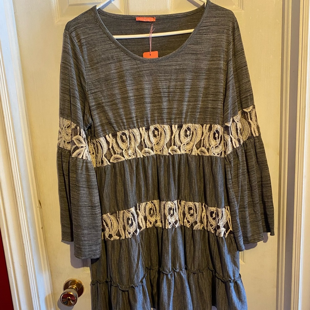 Adorable little grey swing dress
